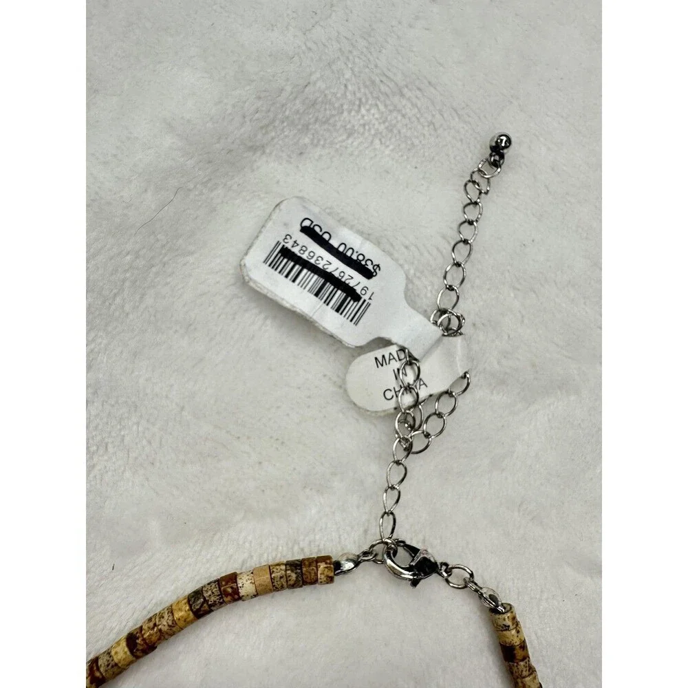 NEW Free People The Florist Choker Bohemian Beach Layering Neutral Brown Ceramic